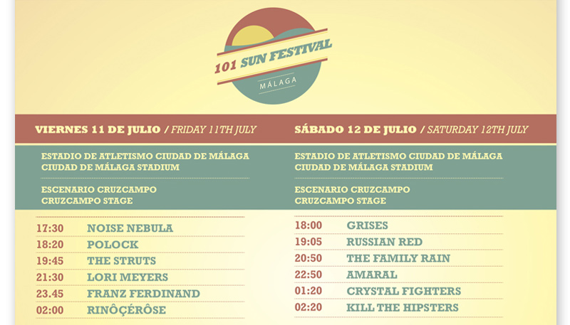Horarios del 101 Sun Festival 2014 (1)