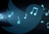 Pájaro de Twitter con notas musicales