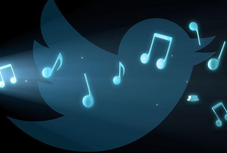 Pájaro de Twitter con notas musicales