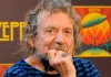Robert Plant con fondo de Led Zeppelin