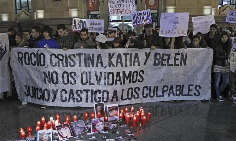 Manifestación en apoyo a las víctimas del Madrid Arena